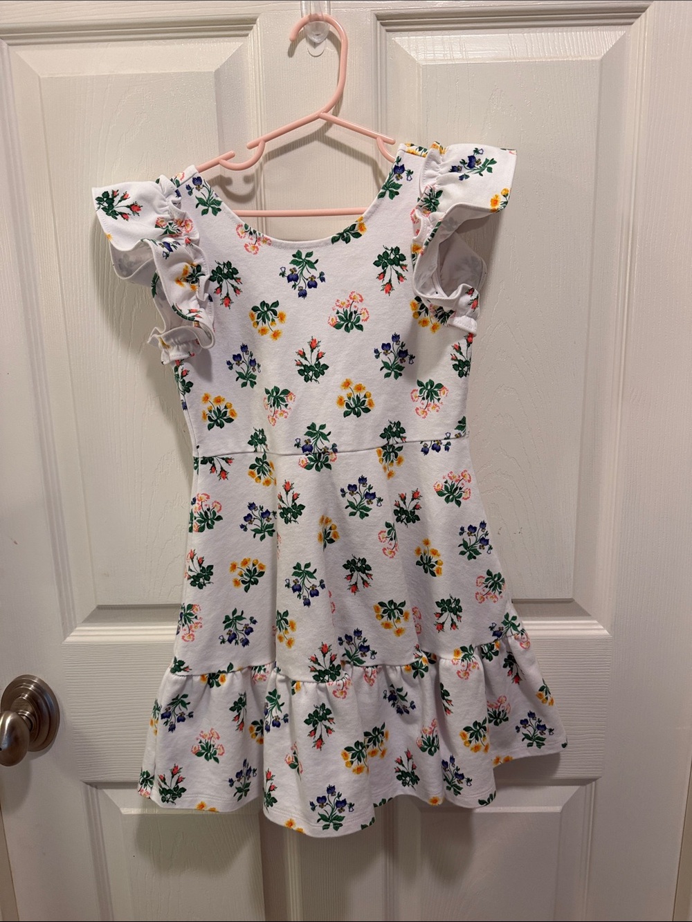 Janie and Jack White Floral Ruffle Dress